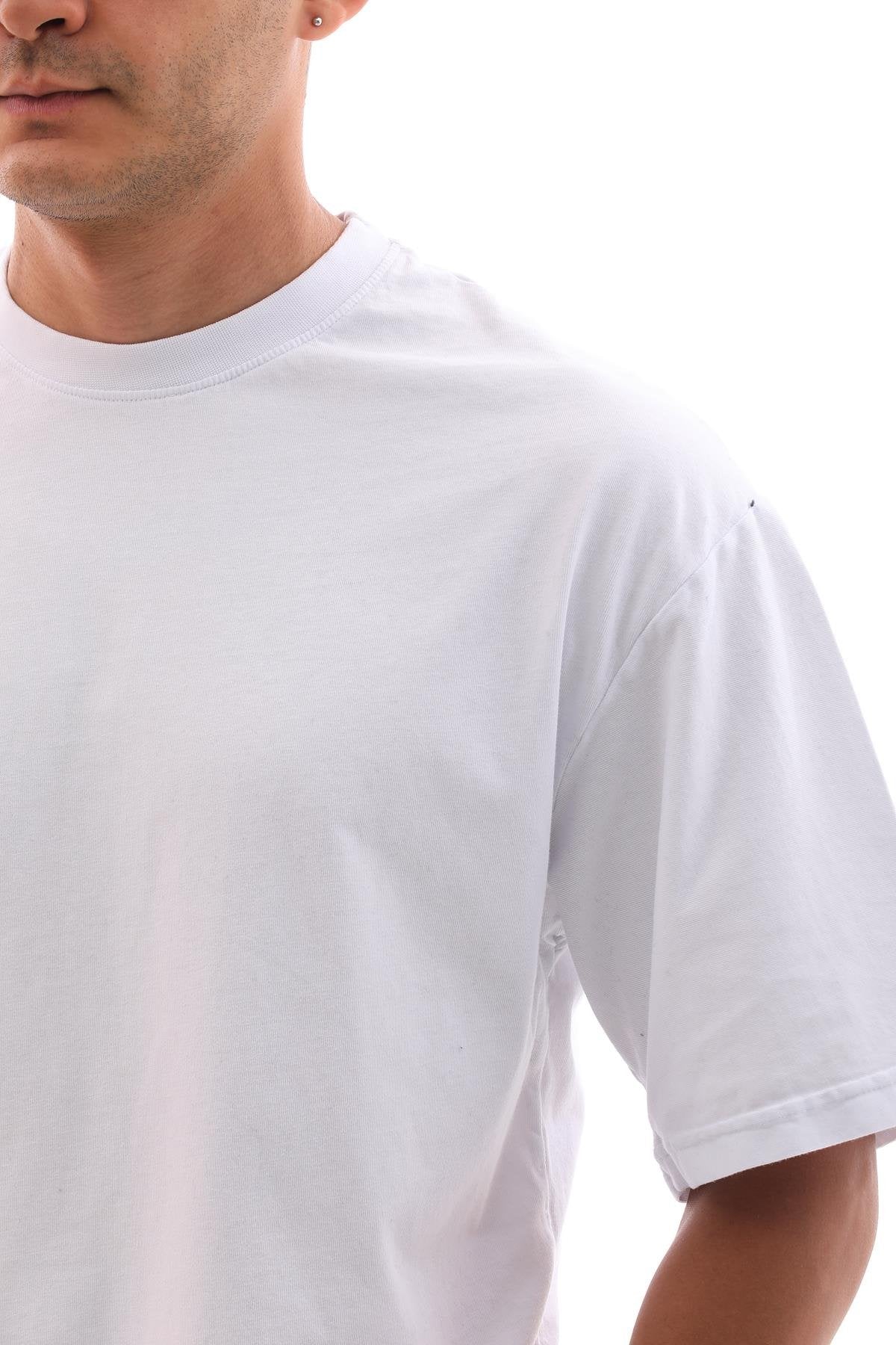 Orta Gramajlı Beyaz Oversize T-Shirt